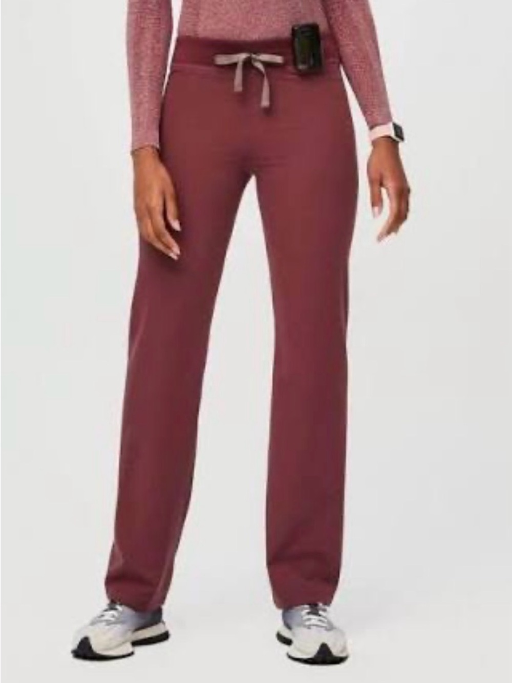 FIGS Kade dark cherry Straight-Leg Pants limited edition (B1)